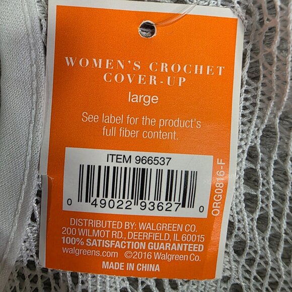 Womens White West Loop Crochet Cover Up Lace Tank Top Sleeveless Round Neck L - Picture 5 of 10